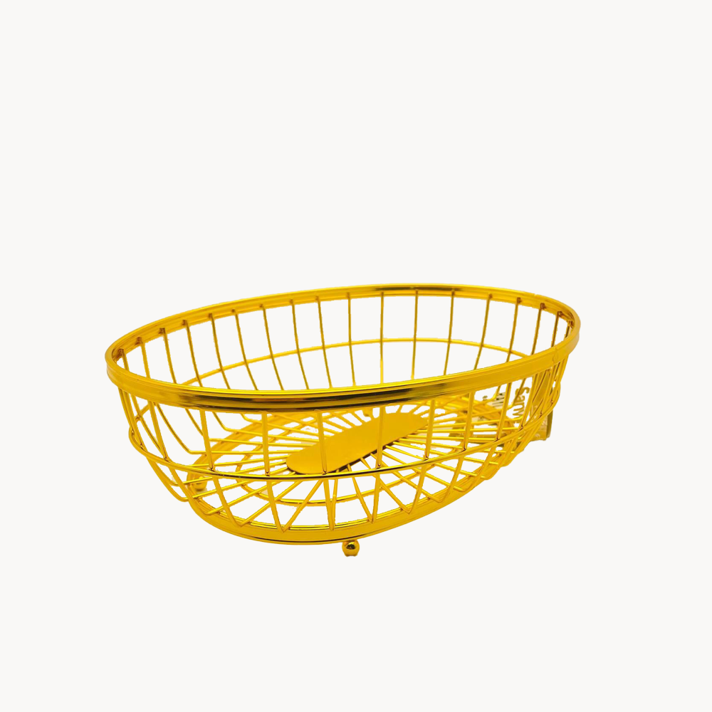 Golden-Glow Wire Fruit Basket