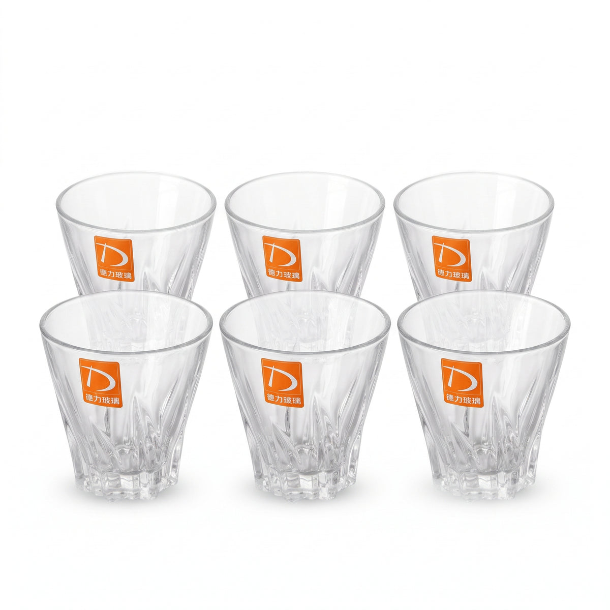 Faceted Clear Glass Beverage Tumblers