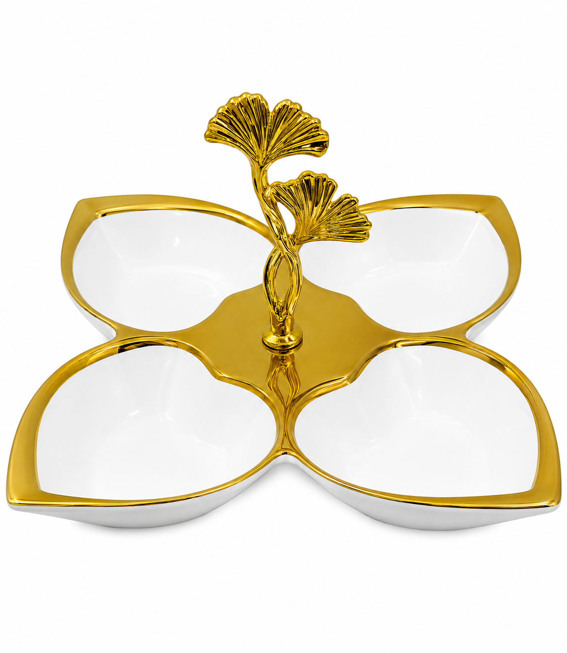 Gold Leaf 4-Section Serving Tray