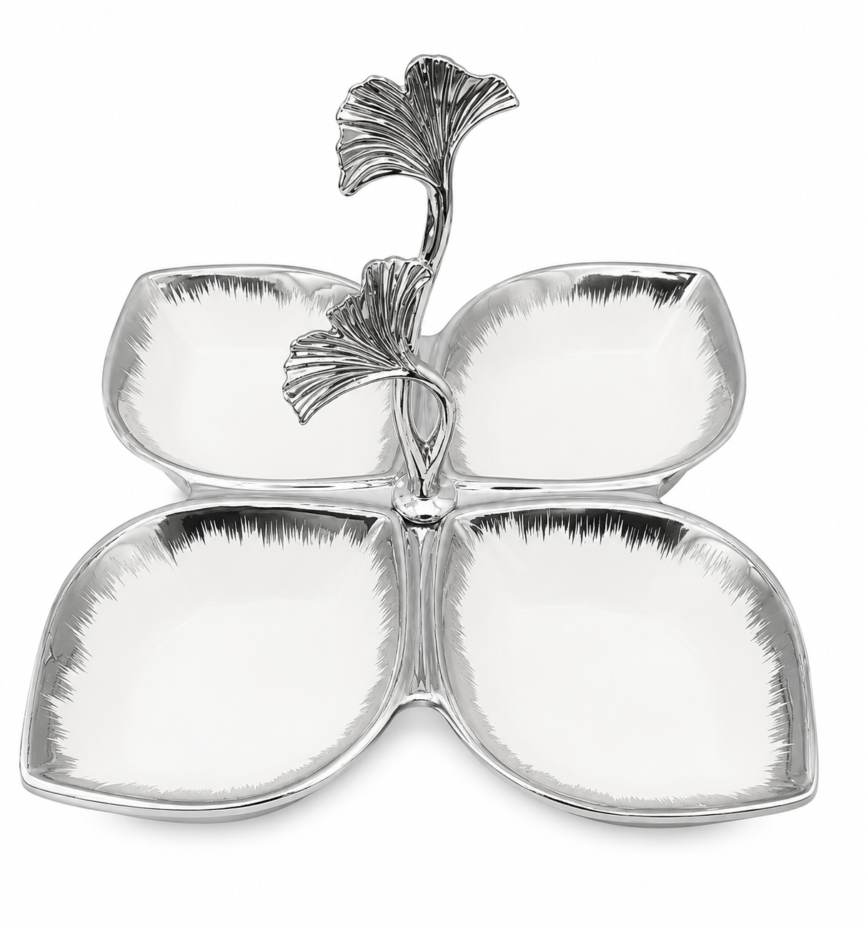Silver Leaf 4-Section Serving Tray