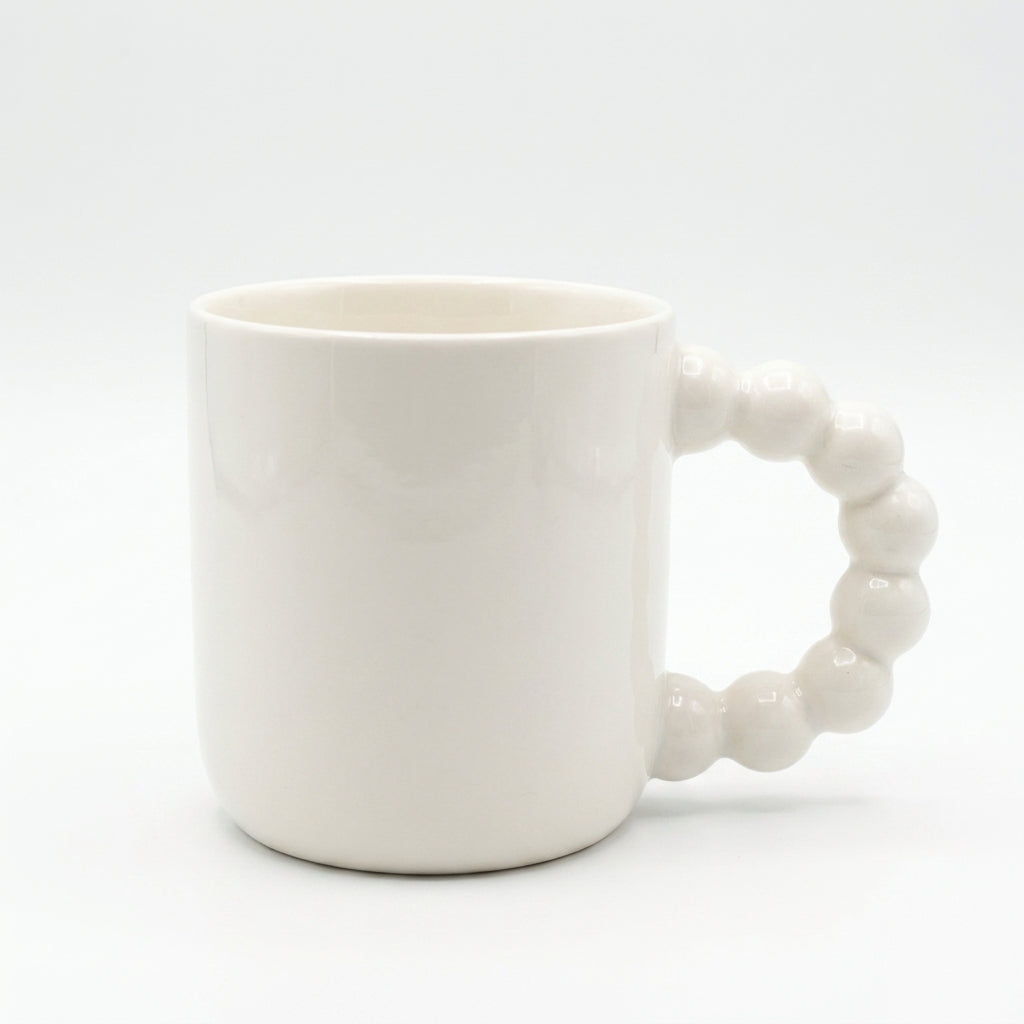 Bubble Handle Mug – Beaded Ring Design Ceramic