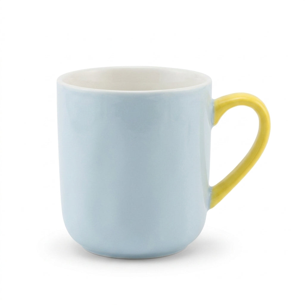 Two-Tone Ceramic Mug – Contrast Color Handle Design