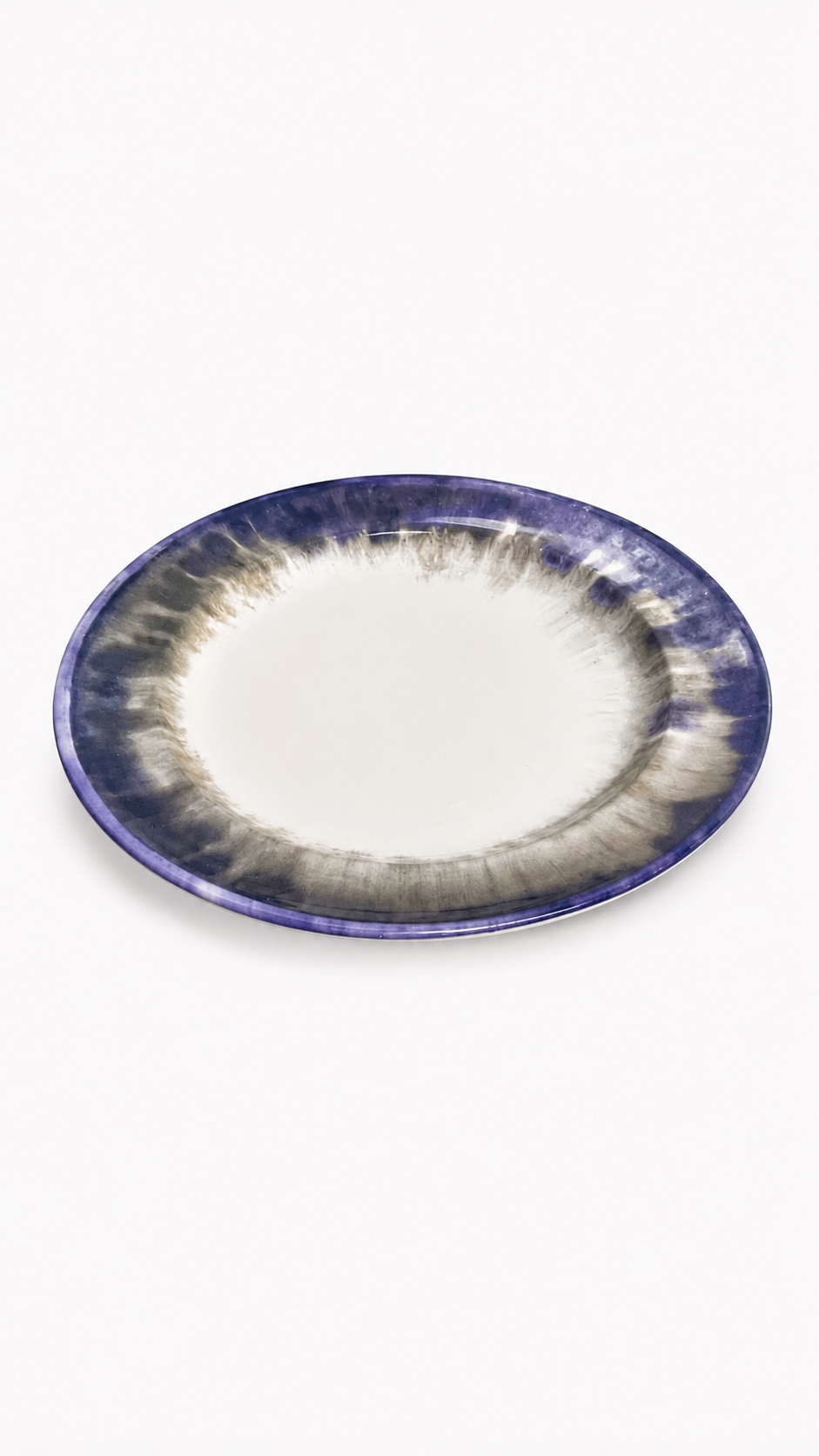 Artisanal Reactive Glaze Ceramic Plate – Ethereal Amethyst & Cream