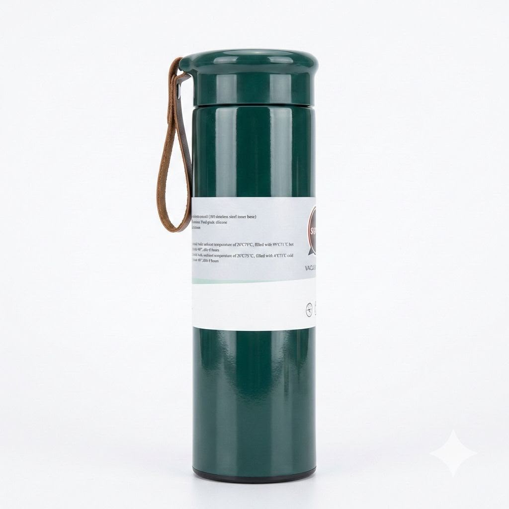 Elegant Forest Green Vacuum Insulated Stainless Steel Thermal Flask
