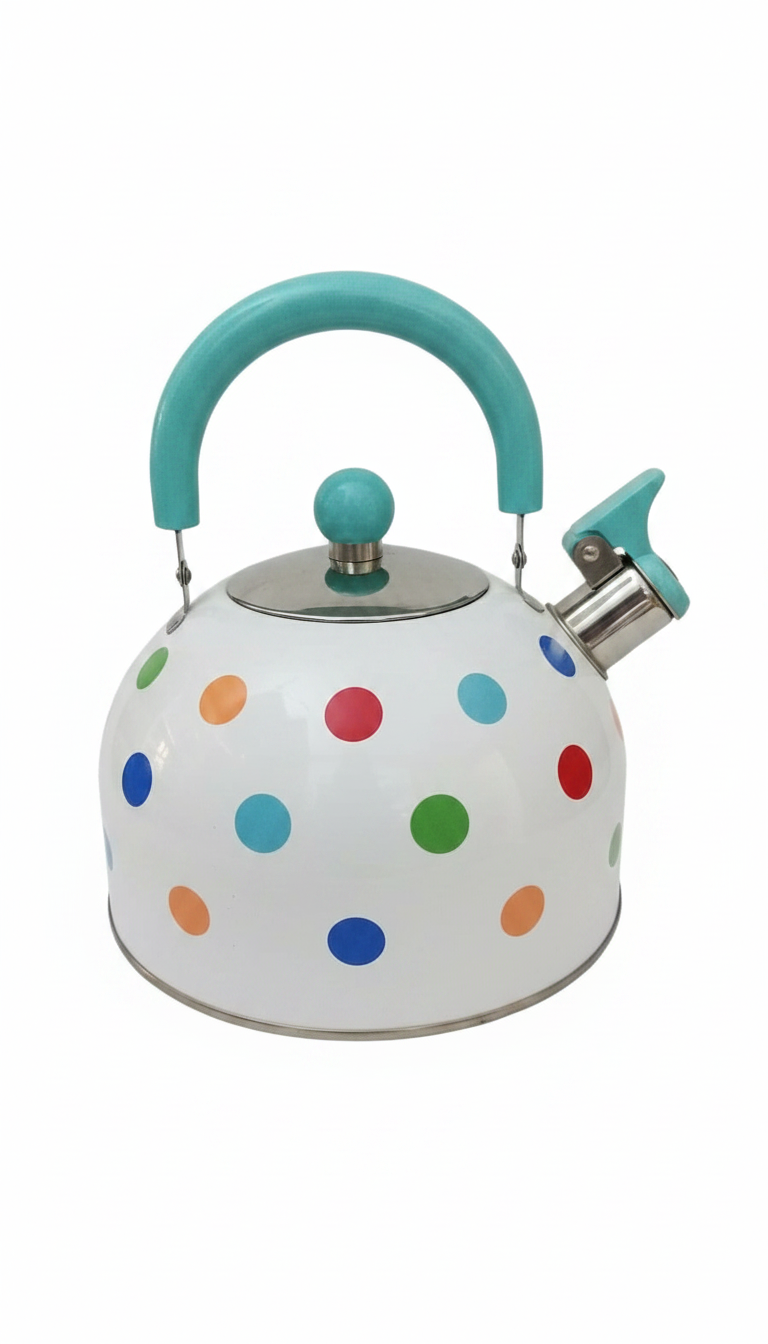 Cheerful Polka Dot Stovetop Tea Kettle