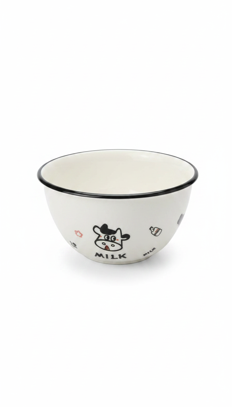 Playful Cow-Themed Milk Bowl