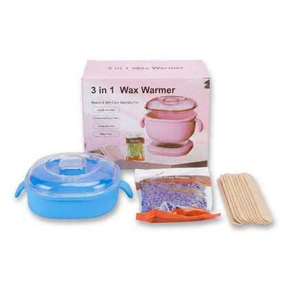 3-in-1 Electric Wax Warmer Hair Removal Kit