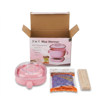 3-in-1 Electric Wax Warmer Hair Removal Kit