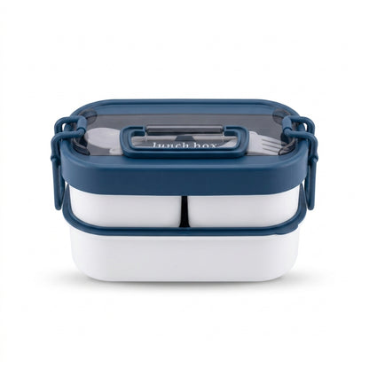 Two-Tier Bento Lunch Box with Handle and Utensils