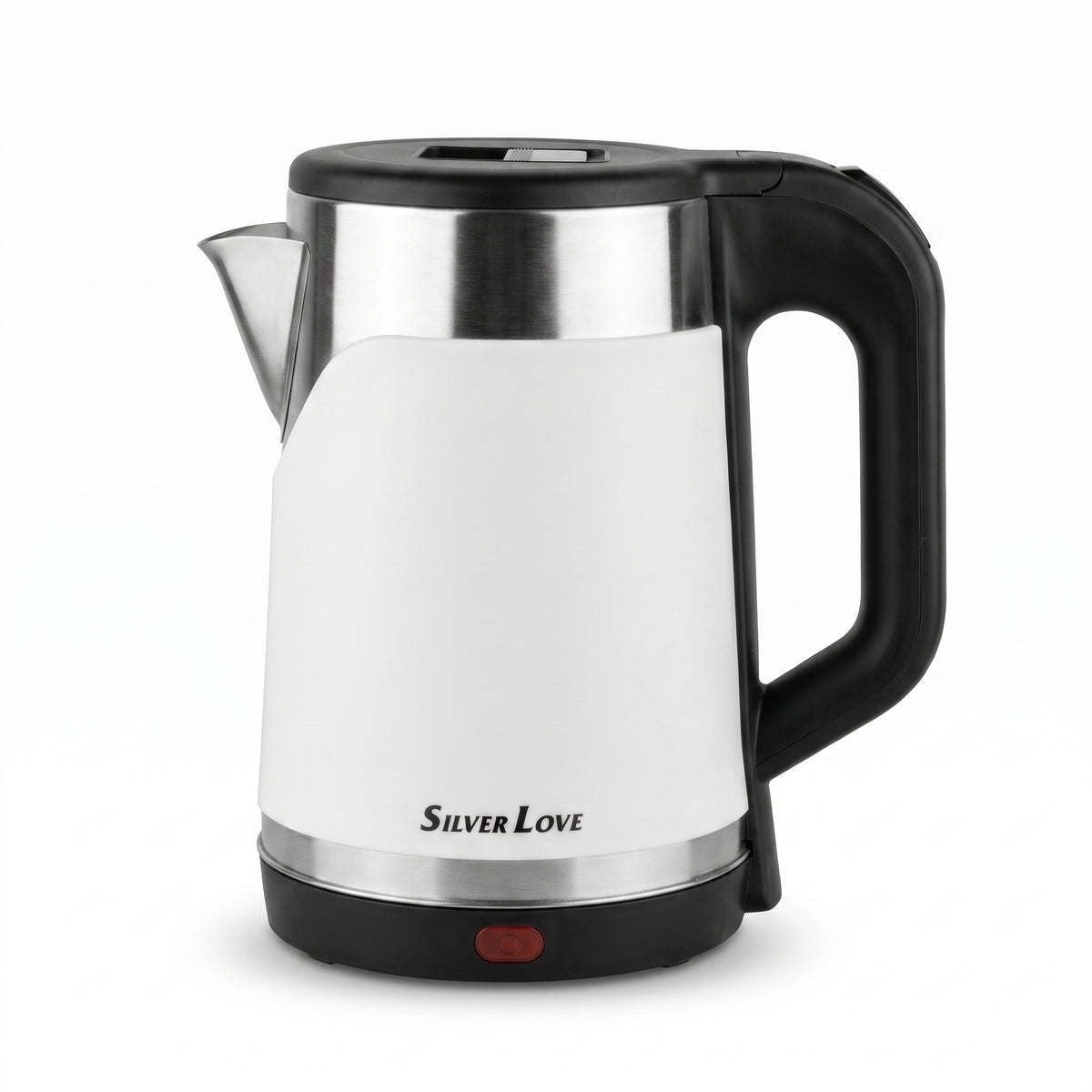 Silver Love Electric Kettle with Metallic Accents