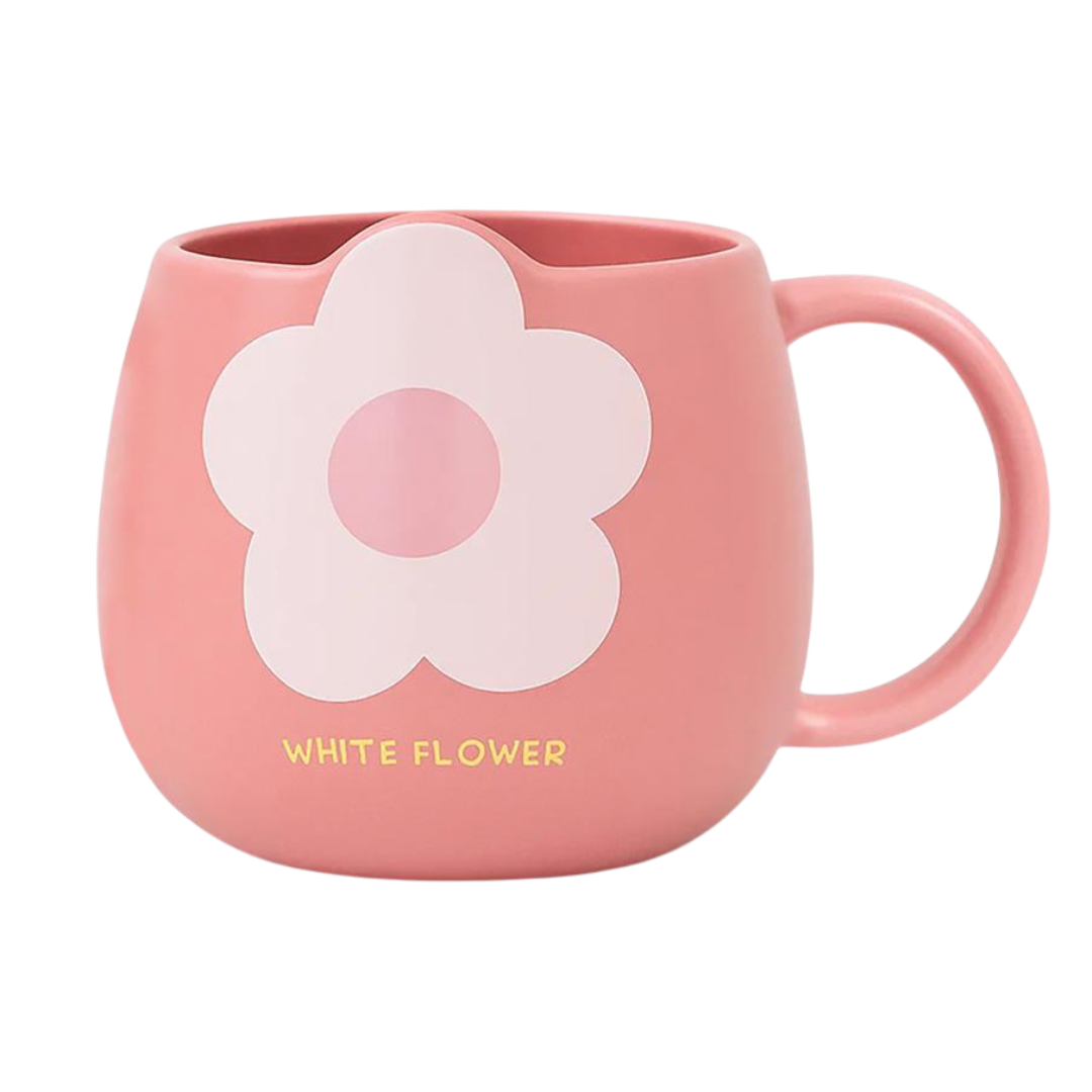 Pastel Flower Cartoon Ceramic Mug Set