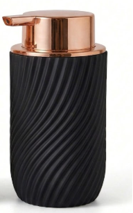 Modern White Soap Dispenser with Rose Gold Pump – Ribbed Spiral Design
