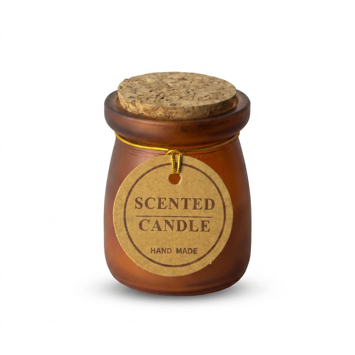 Small Jar Candle with Textured Stopper and Hanging Tag