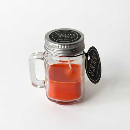 Mini Handled Transparent Jar Candle with Metallic Lid