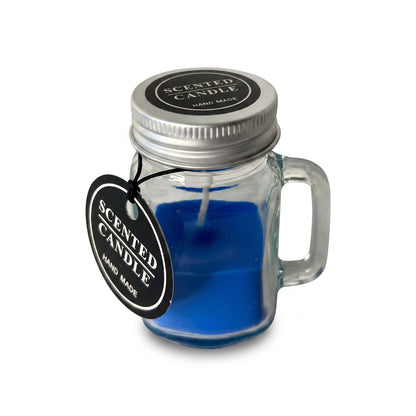 Mini Handled Transparent Jar Candle with Metallic Lid
