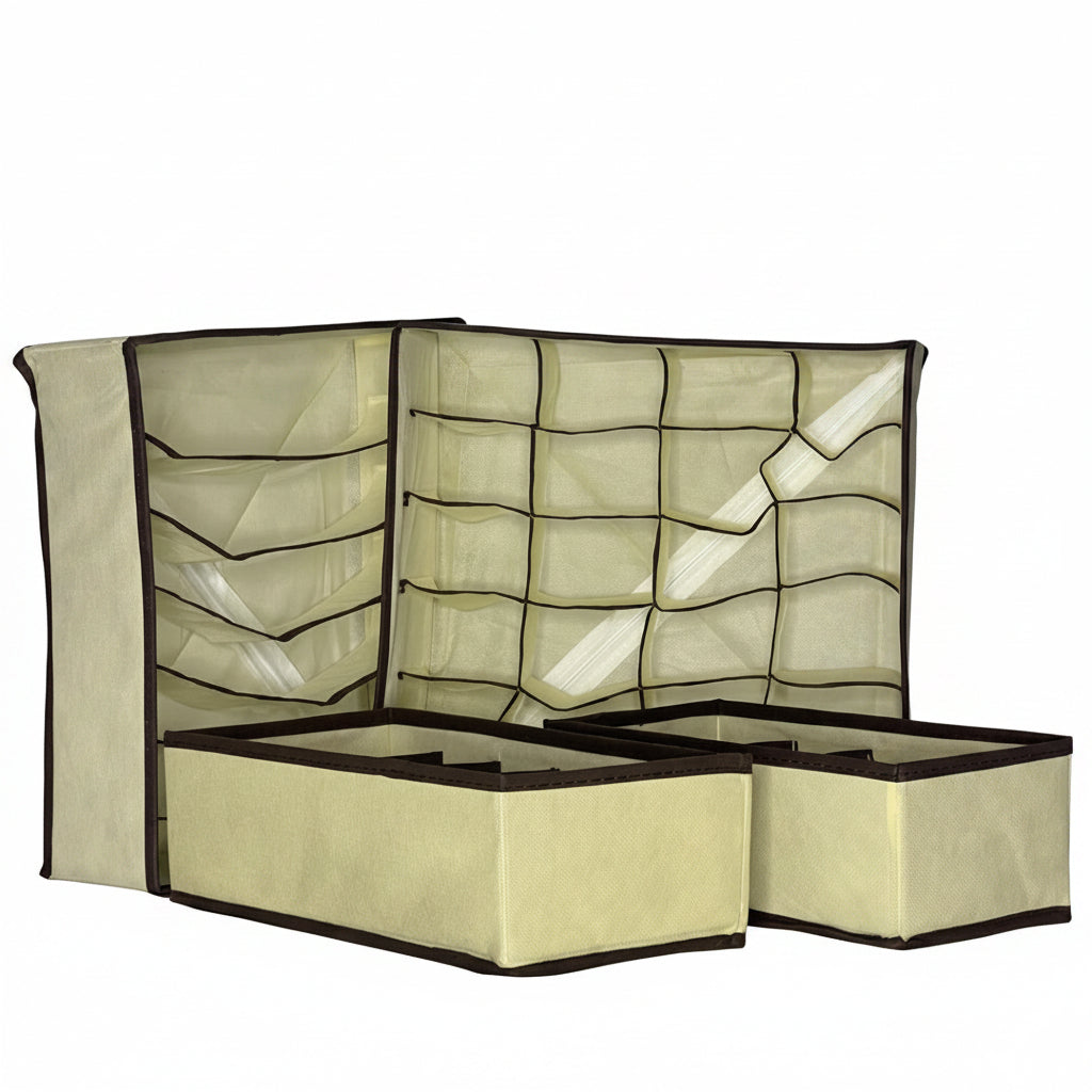 4-Piece Foldable Closet & Drawer Fabric Organizer Set