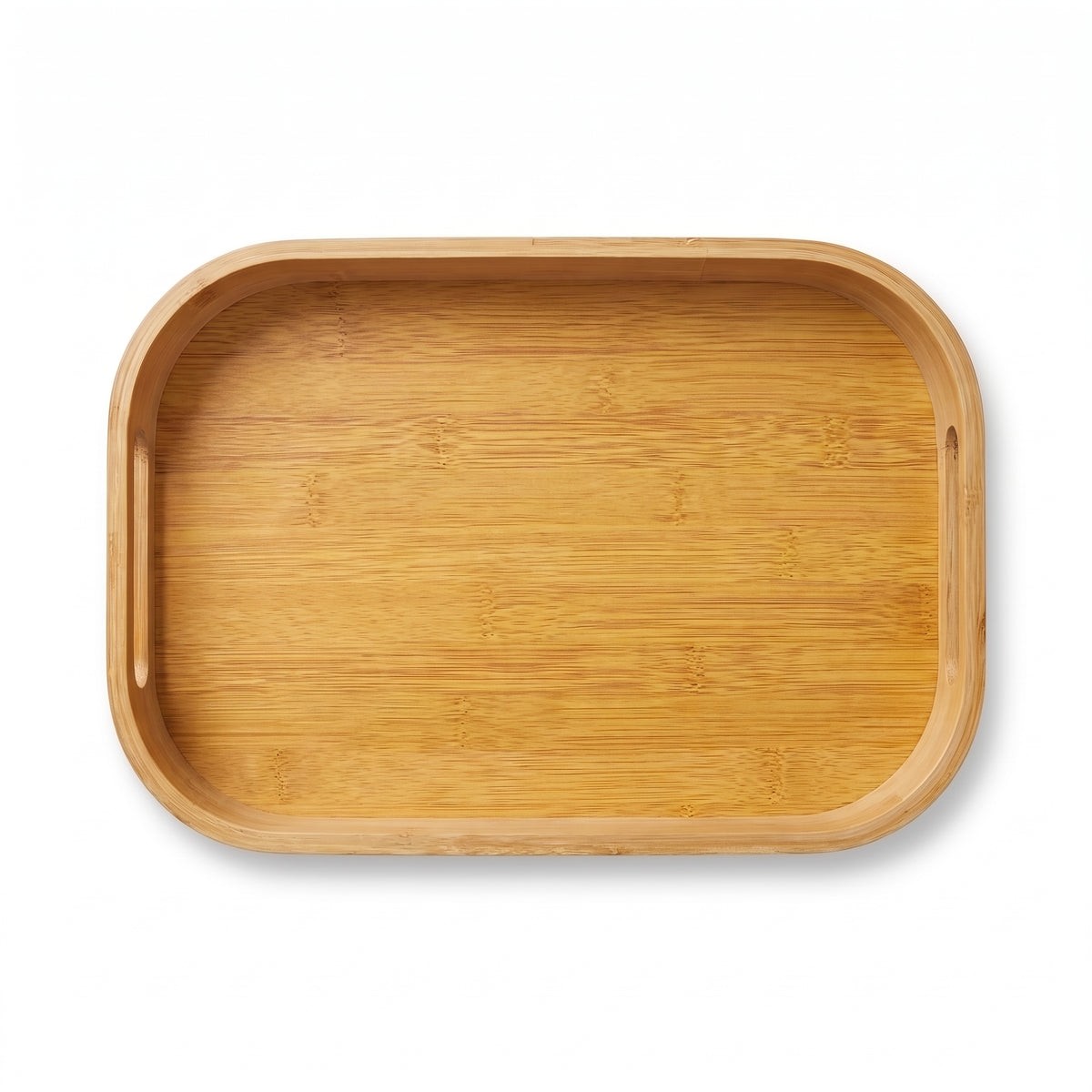 Medium Rectangular Bamboo Serving Tray with Cutout Handles