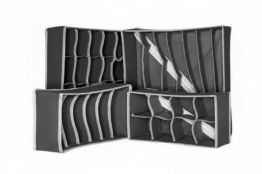 Premium Foldable Drawer & Closet Organizer Set – Dark Fabric Storage Solution