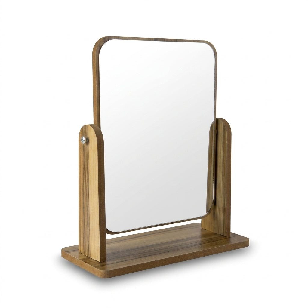 Wooden Tabletop Vanity Mirror