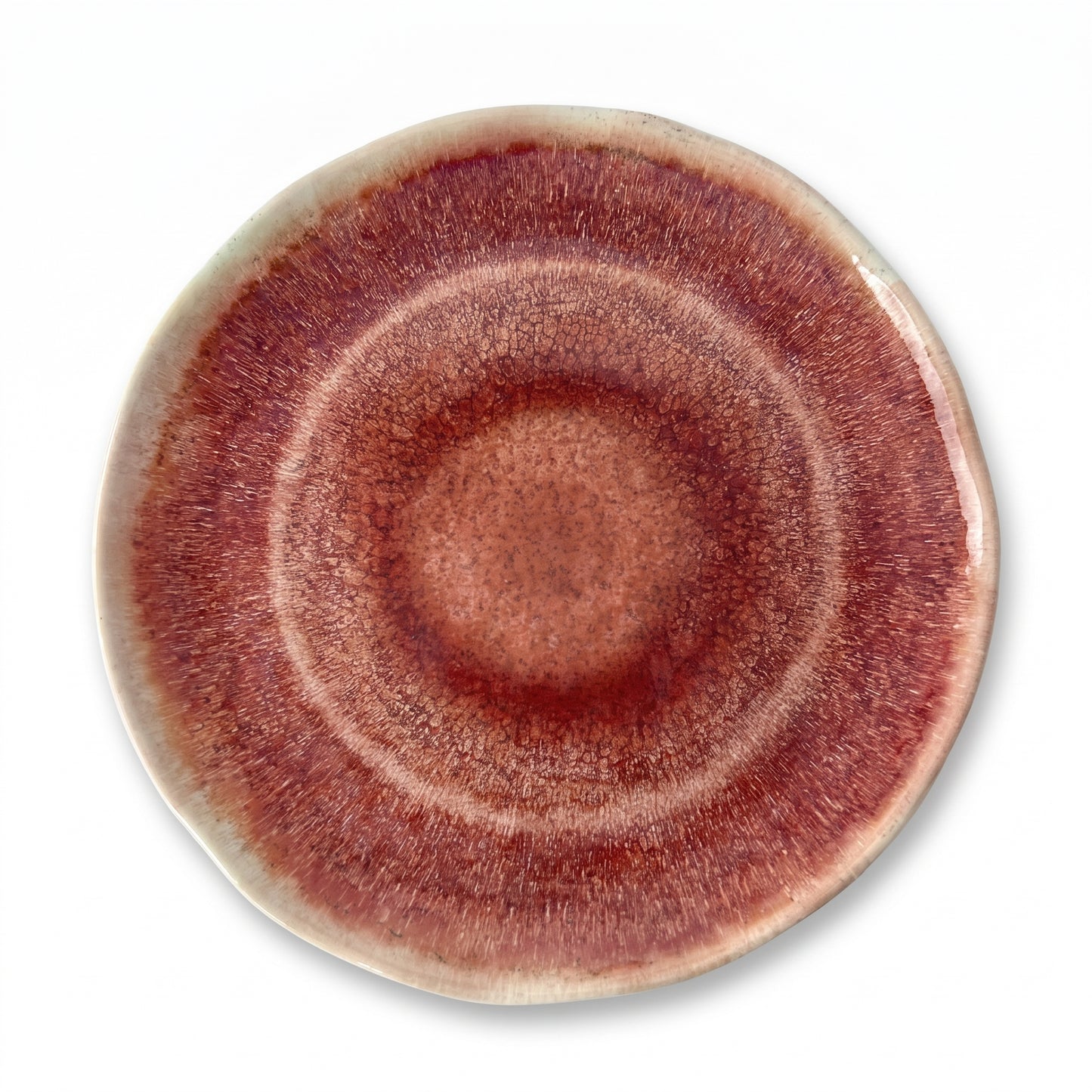 Round Plate with Radiating Speckled Pattern