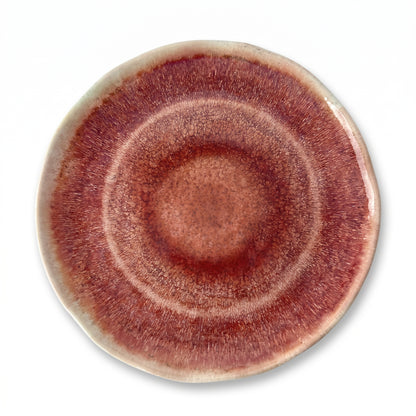Round Plate with Radiating Speckled Pattern