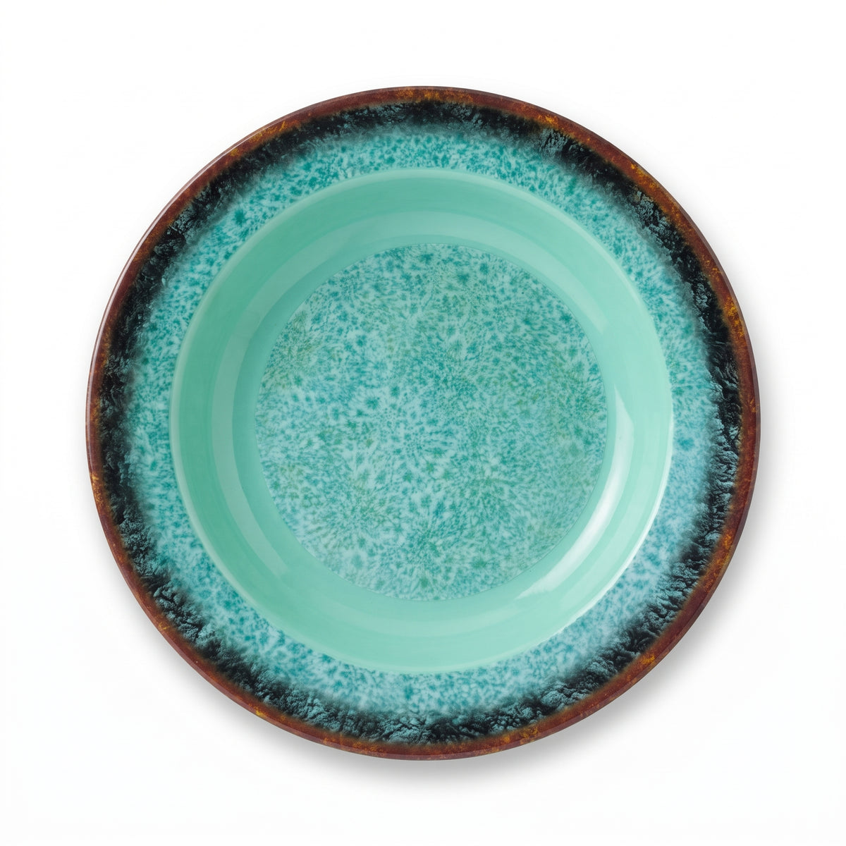 Deep Round Plate with Textured Contrast Rim