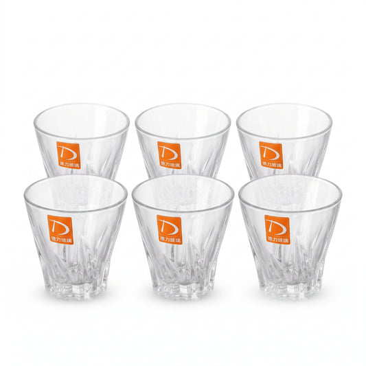 Faceted Clear Glass Beverage Tumblers