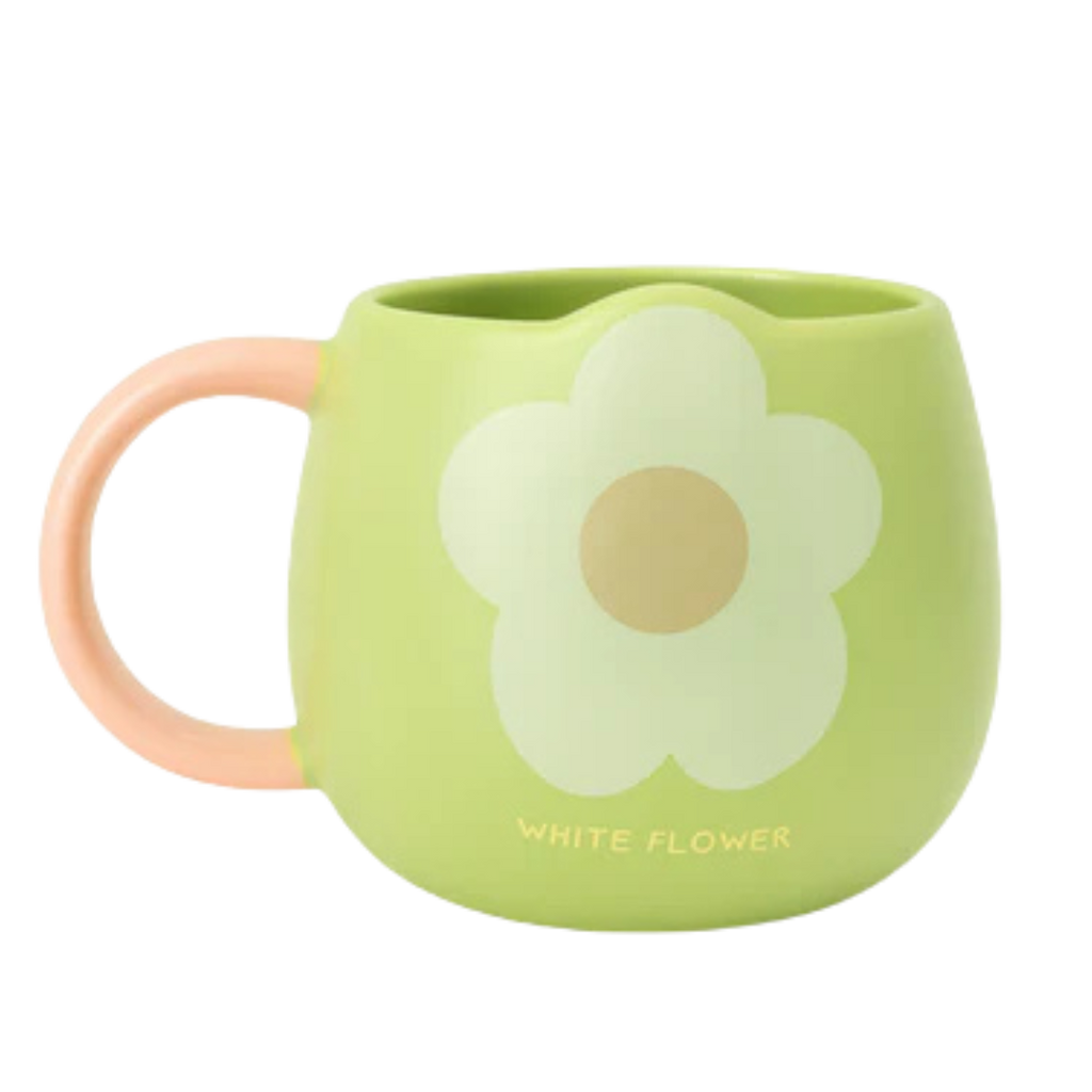 Pastel Flower Cartoon Ceramic Mug Set