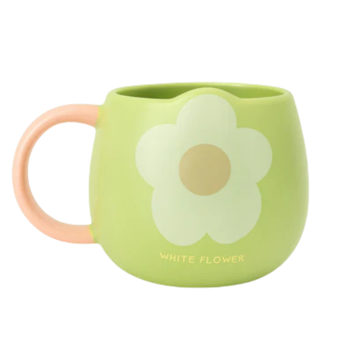 Pastel Flower Cartoon Ceramic Mug Set