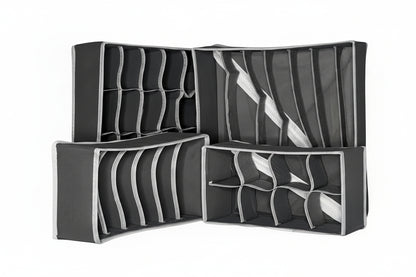 4-Piece Foldable Closet & Drawer Fabric Organizer Set