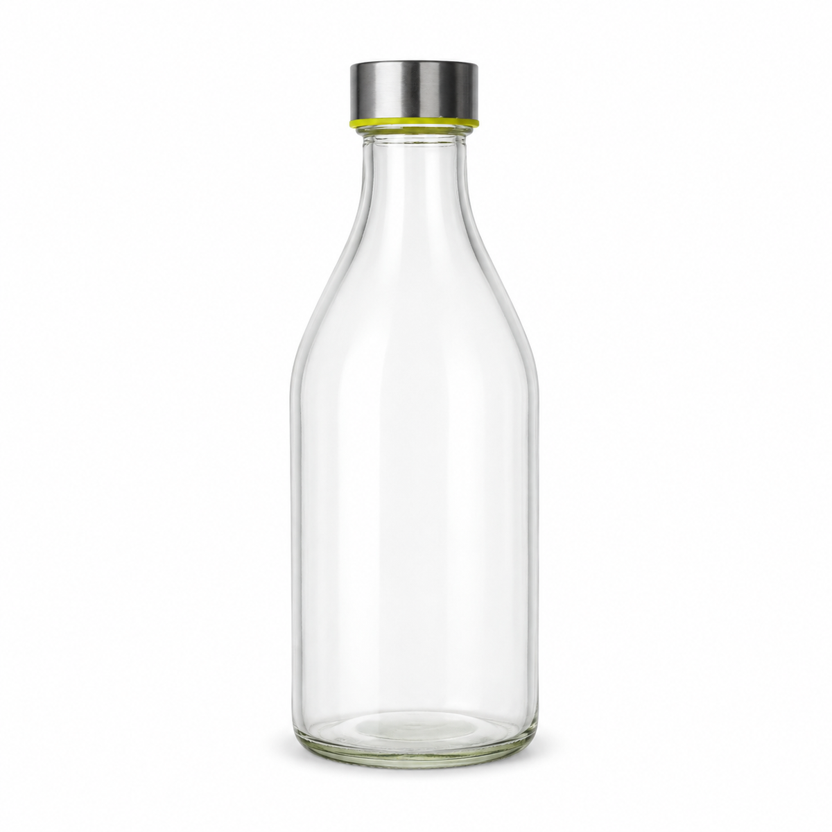 Glass Water Bottle with Stainless Steel Screw Cap