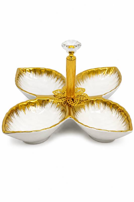 Gold Crystal 4-Section Serving Tray