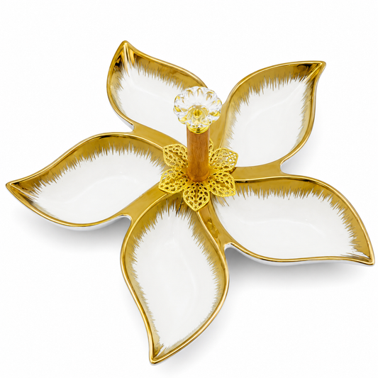 Golden Blossom 5-Compartment Serving Tray