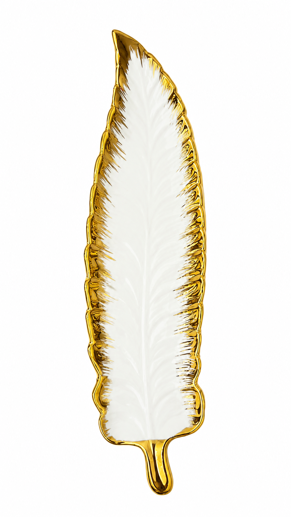 Gilded Feather Decorative Serving Tray