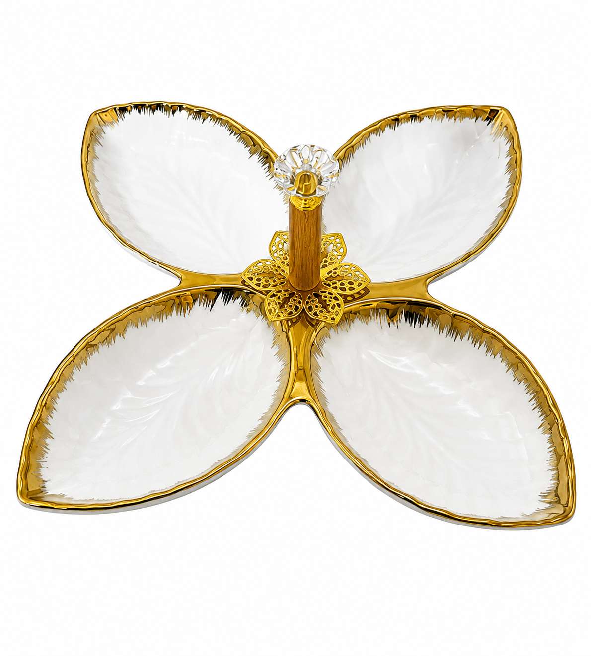 Gold Crystal 4-Section Serving Tray