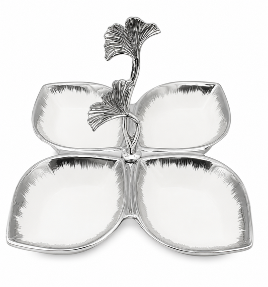 Silver Leaf 4-Section Serving Tray