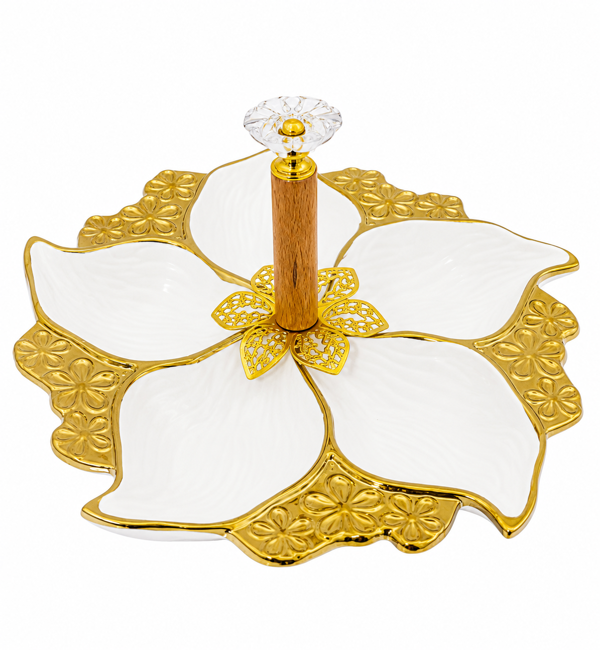 Golden Blossom 6-Compartment Serving Tray