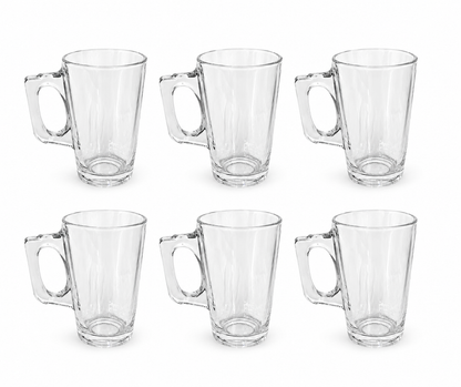 Clear Glass Tea Mug Set - Set of 6
