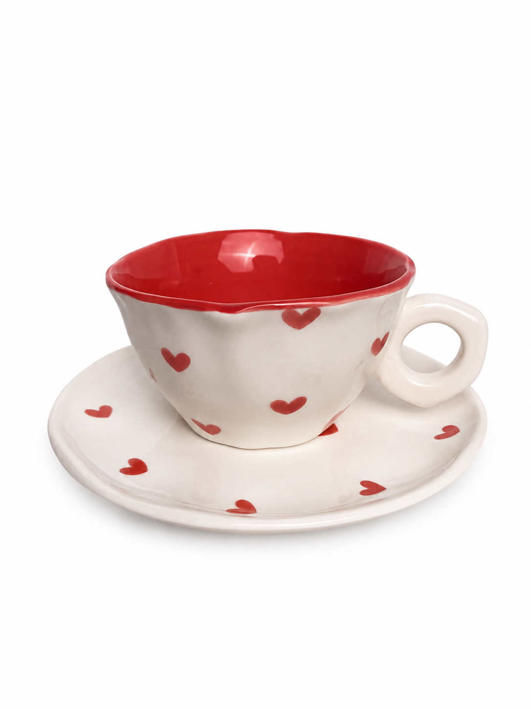 Cute Floral Ceramic Tea Cup & Saucer Set