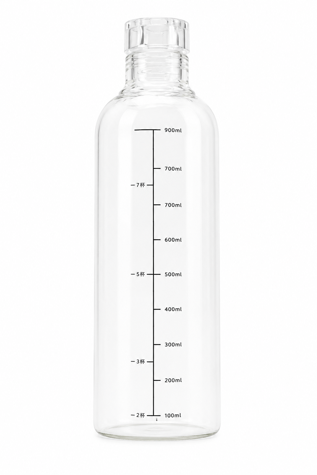 Transparent Measuring Water Bottle with Volume Markings
