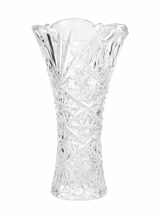 Elegant Cut Crystal Glass Flower Vase