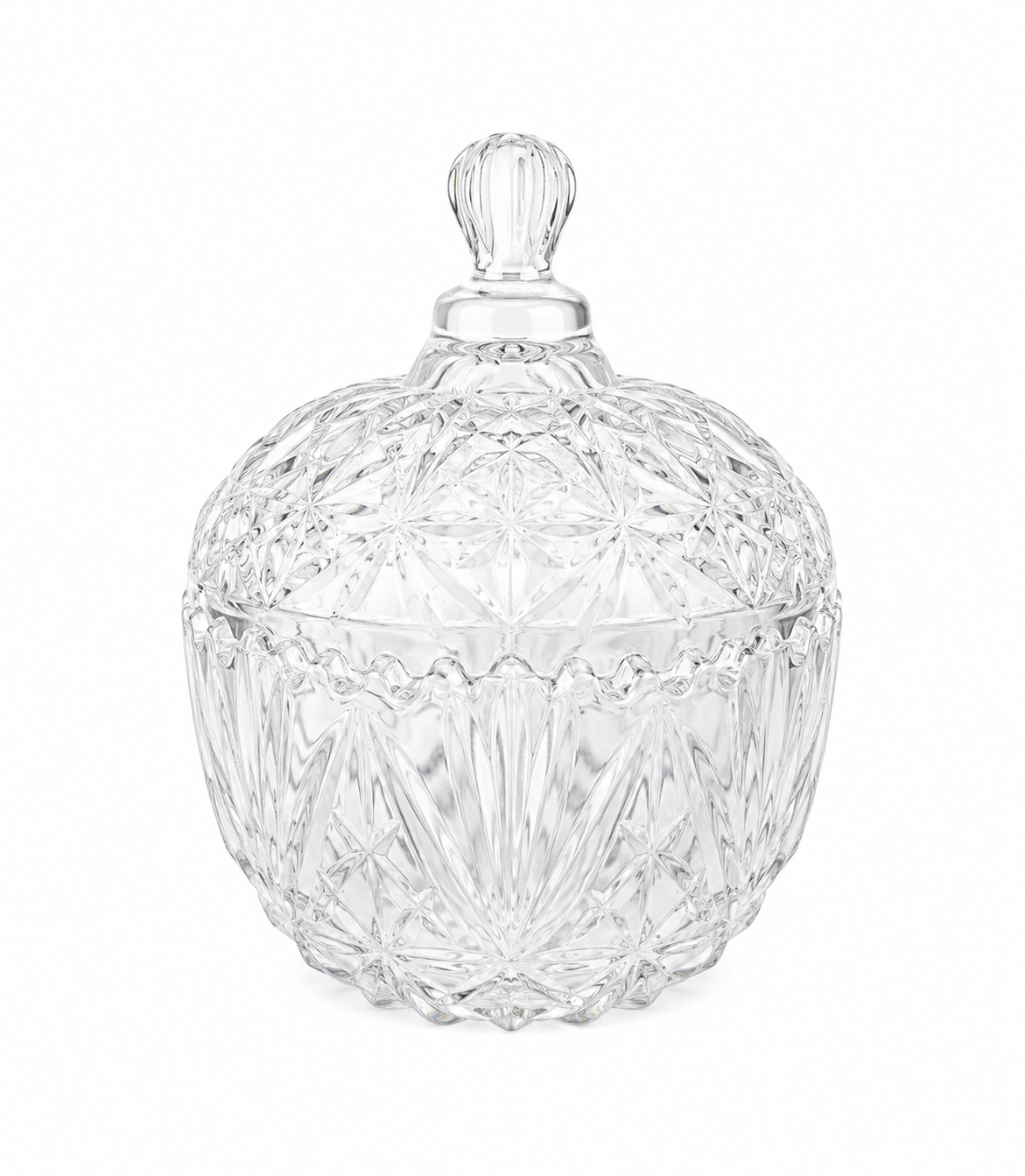 Elegant Crystal Glass Candy Jar with Lid