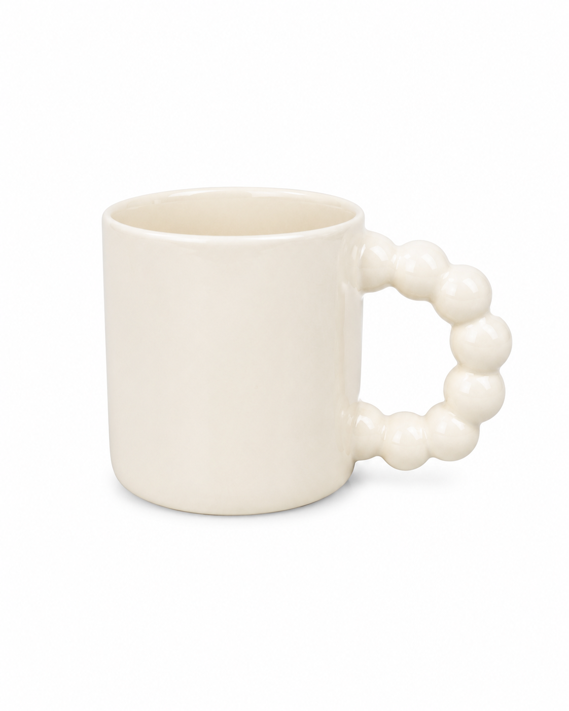 Minimal Ceramic Mug with Bubble Handle