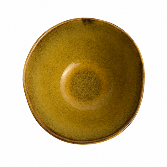 Rustic Mustard Ceramic Serving Bowl