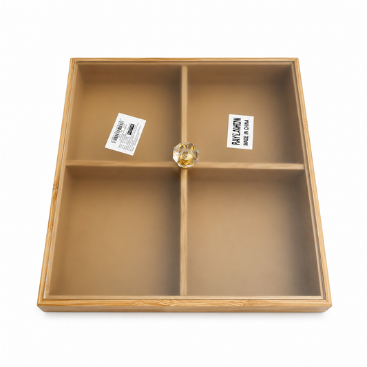 Bamboo Divided Storage Box with Lid