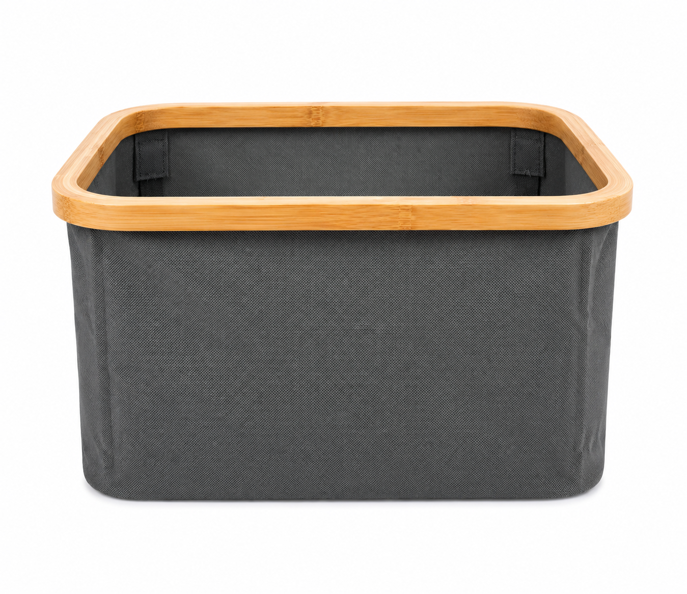 Foldable Fabric Storage Basket with Bamboo Frame