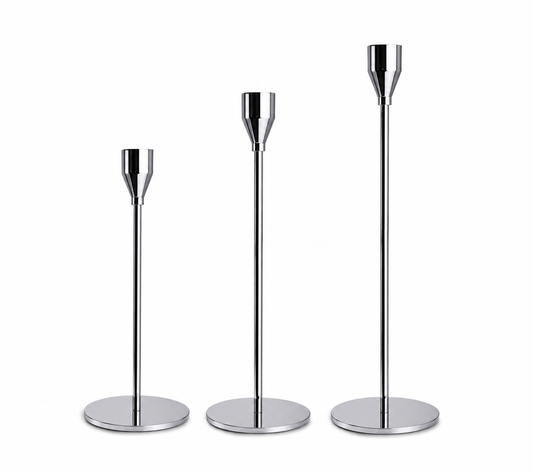 Modern Stainless Steel Candle Holder Stand Set