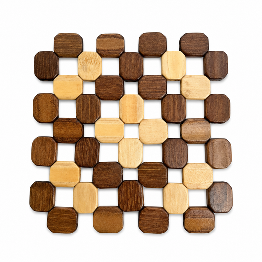 Handcrafted Wooden Heat Resistant Trivet Mat