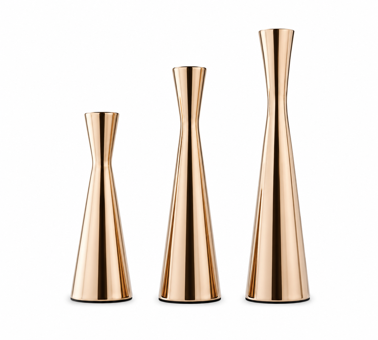Modern Gold Decorative Metal Vase Set