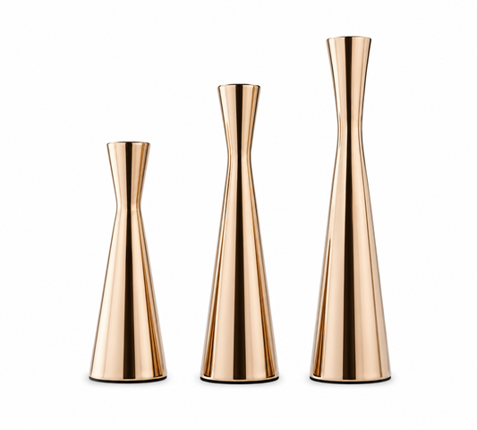 Modern Gold Decorative Metal Vase Set